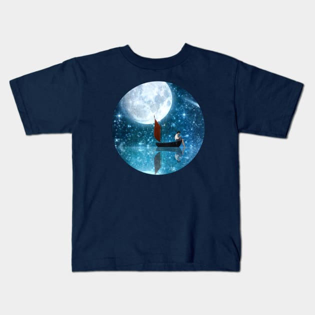 The Moon and Me v2 Kids T-Shirt by DVerissimo